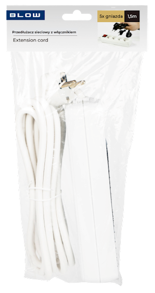 BLOW PRZEDŁUŻACZ PR-570WSP 1,5m 5gn WŁ. 98-737 bia