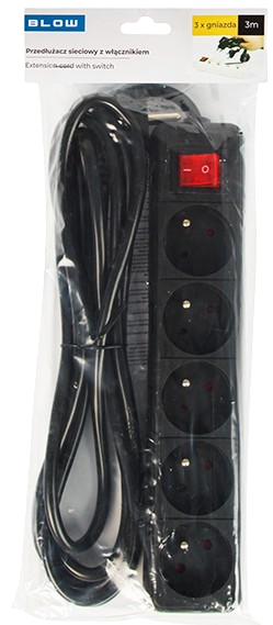 BLOW PRZEDŁUŻACZ PR-570WSP 3m 5gn WŁ. 98-747 cza