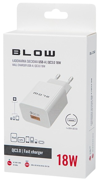 BLOW ŁADOWARKA 76-022 USB 3A 18W szybka
