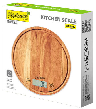 MAESTRO WAGA KUCHENNA MR-1805 szklana, drewno