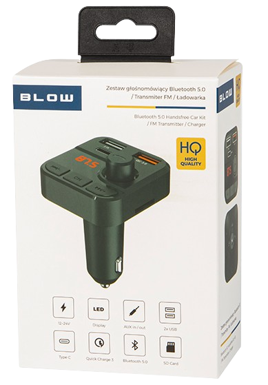 BLOW TRANSMITER FM USB + ładowarka 3,1A 74-162