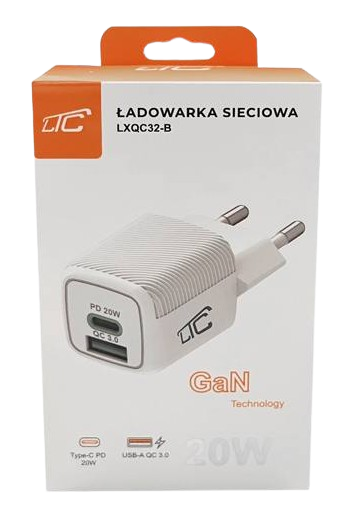 LTC ŁADOWARKA SIECIOWA LXQC-32B 20W USB,USB-C
