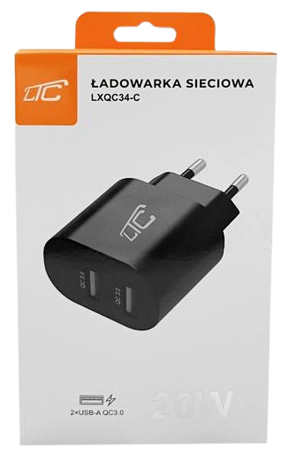 LTC ŁADOWARKA SIECIOWA LXQC-34C 20W 2XUSB
