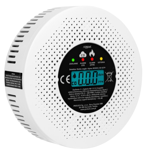 XTREME DETEKTOR CZUJNIK CZAD DYM XCD-30 LCD 50-637