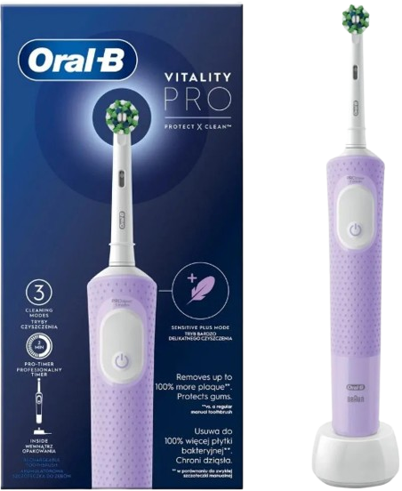 BRAUN ORAL-B PRO VITALITY SZCZOTECZKA timer fiolet