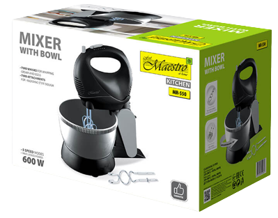 MAESTRO MIKSER Z MISĄ MR-550 600W, 4L, czarny