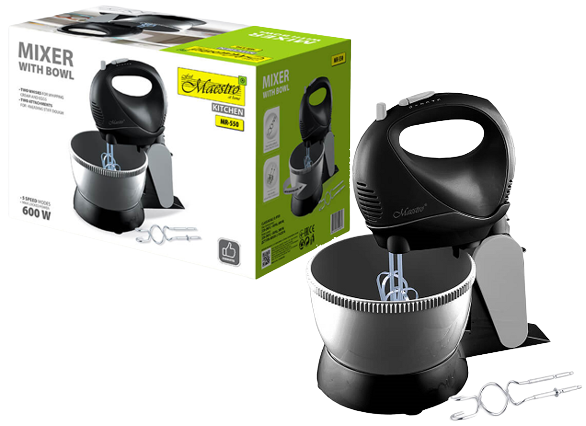 MAESTRO MIKSER Z MISĄ MR-550 600W, 4L, czarny