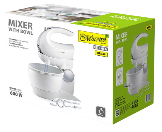 MAESTRO MIKSER Z MISĄ MR-556 600W, 4L, biały