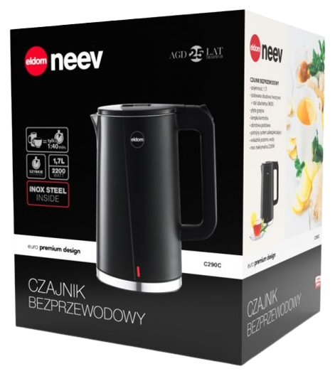 ELDOM CZAJNIK C-290C 1,7L 2200W INOX czarny