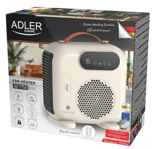 ADLER TERMOWENTYLATOR AD-7756 LED beżowy