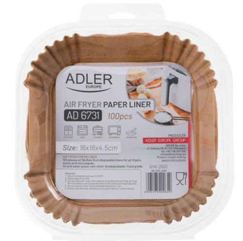 ADLER WKŁAD FRYTOWNICY papier kwa 100x16cm AD-6731