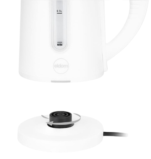 ELDOM CZAJNIK C-185B 0,8L 1000W INOX biały