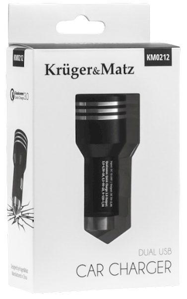 KRUGER&MATZ ŁADOWARKA SAM KM-0212 2xUSB 3.0 4800mA