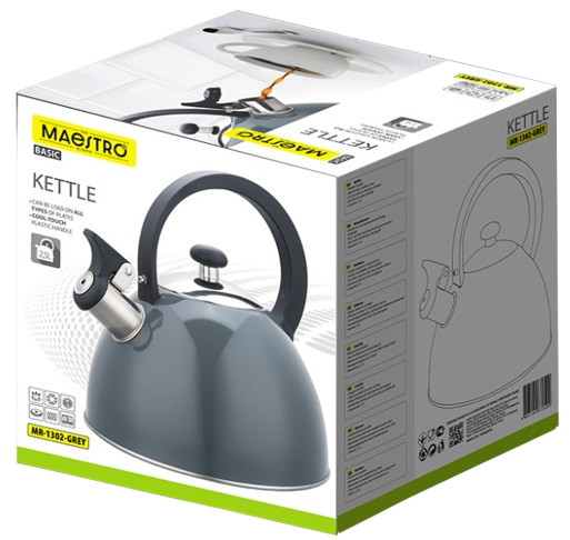 MAESTRO CZAJNIK MR-1302 GREY 2,5L szary