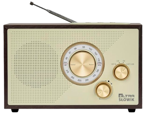 ELTRA RADIO SŁOWIK USB, BT, SD drewno ciemny brąz
