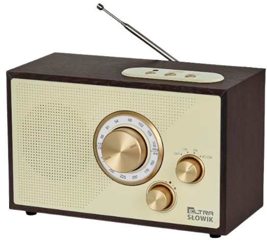 ELTRA RADIO SŁOWIK USB, BT, SD drewno ciemny brąz