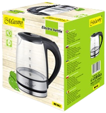 MAESTRO CZAJNIK MR-062 1,2L 1630W szklany, czarny