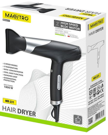 MAESTRO SUSZARKA MR-231 1800W silnik BLDC 90000/mi