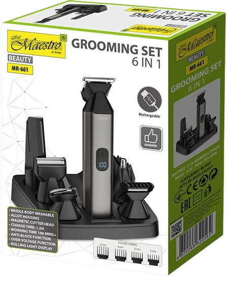 MAESTRO STRZYŻARKA TRYMER MR-661 6w1 USB LCD