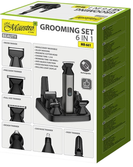 MAESTRO STRZYŻARKA TRYMER MR-661 6w1 USB LCD