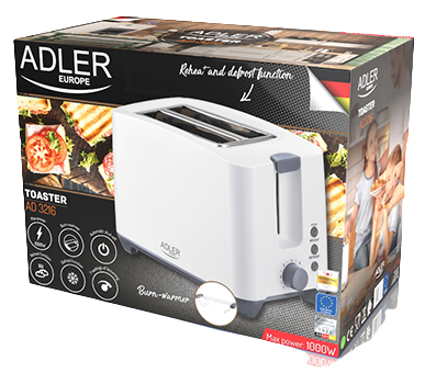 ADLER TOSTER AD-3216 1000W biały