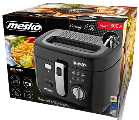 MESKO FRYTOWNICA MS-4908 1800W wyjm. zbior. czarna