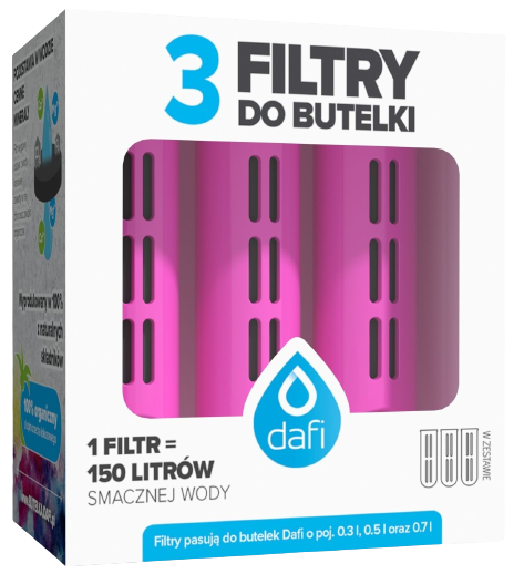 DAFI 3 filtry do butelki filtrującej flaming