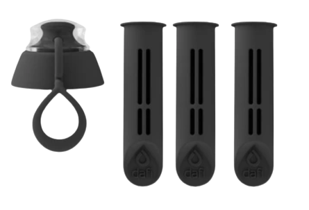DAFI filtr do butelki 3 sztuki + nakrętka, czarny