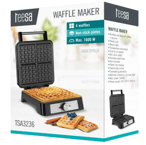 TEESA GOFROWNICA TSA-3236 1600W, 4 gofry, reg.temp