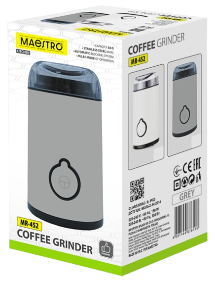 MAESTRO MŁYNEK DO KAWY MR-452 szary