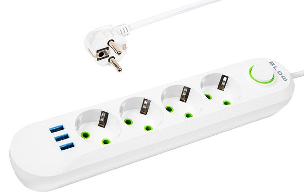 BLOW PRZEDŁUŻACZ PS-420 2m 4GN 3XUSB 98-223