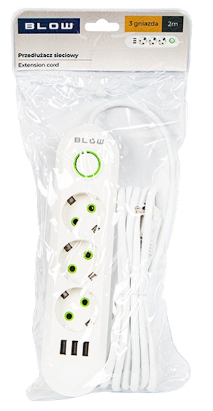 BLOW PRZEDŁUŻACZ PS320 98-216 2M 3GN 3XUSB