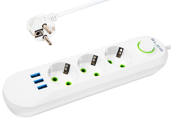 BLOW PRZEDŁUŻACZ PS320 98-216 2M 3GN 3XUSB