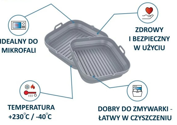 WKŁAD FRYTOWNICY silikon kwadrat 20cm KB-7790 2szt