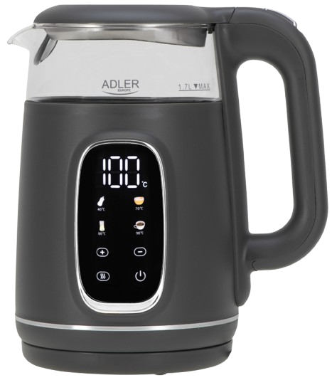ADLER CZAJNIK AD-1305 1,7 LED reg.temp szaro-srebr