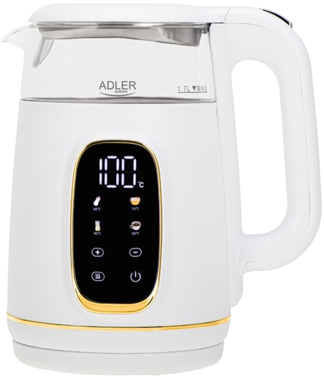 ADLER CZAJNIK AD-1305 1,7 LED reg.temp biało-złoty