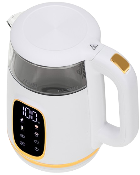 ADLER CZAJNIK AD-1305 1,7 LED reg.temp biało-złoty
