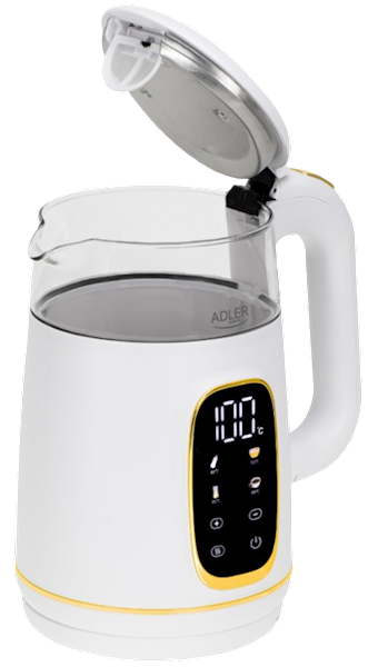 ADLER CZAJNIK AD-1305 1,7 LED reg.temp biało-złoty