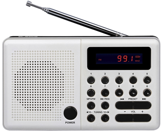 ELTRA RADIO PLISZKA USB/SD biała, bat.-akumulator