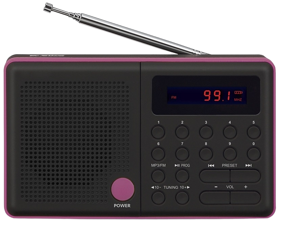 ELTRA RADIO PLISZKA USB/SD biała, bat.-akumulator