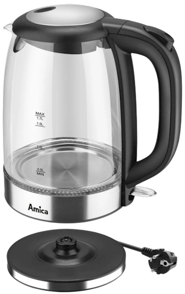 AMICA CZAJNIK KD-2050G 1,7L 2200W szklany, INOX