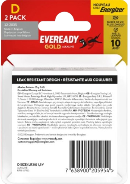 EVEREADY BATERIA LR-20 / 2BP