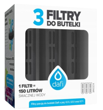 DAFI 3 filtry do butelki czarny /bez nakrętki