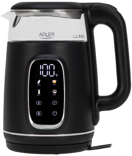ADLER CZAJNIK AD-1305 1,7 LED reg.temp czarno-sreb