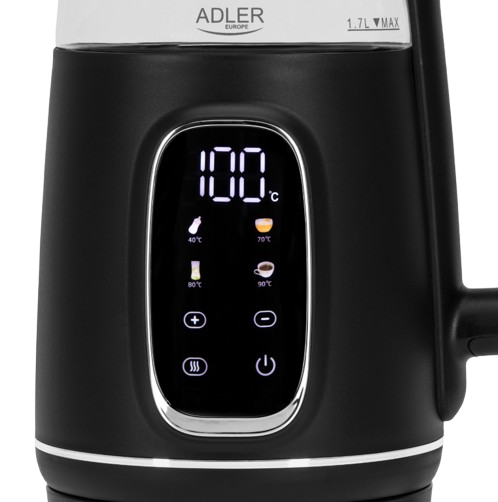ADLER CZAJNIK AD-1305 1,7 LED reg.temp czarno-sreb