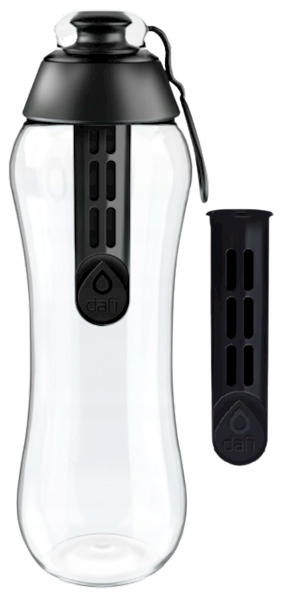 DAFI butelka 0,5L + 2 filtry, czarna