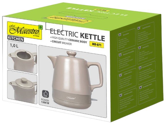 MAESTRO CZAJNIK MR-071 1L 1200W ceramiczny beżowy