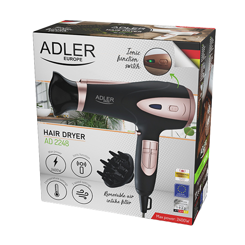 ADLER SUSZARKA AD-2248 2400W jonizacja, czarna