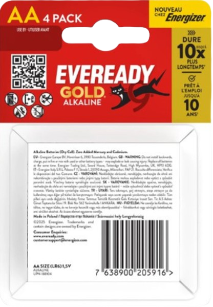 EVEREADY BATERIA ALKALICZNA LR-6 4 sztuki