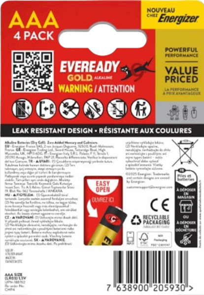 EVEREADY BATERIA LR-03 / 4BP